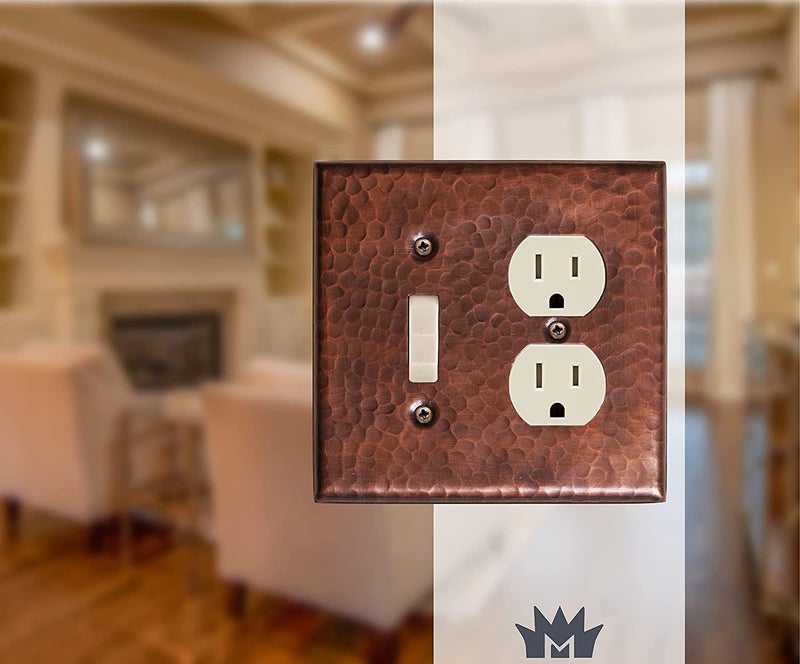 Monarch Abode Monarch Pure Copper Hammered Single Switch / Duplex Wall Plate / Switch Plate - Image 2